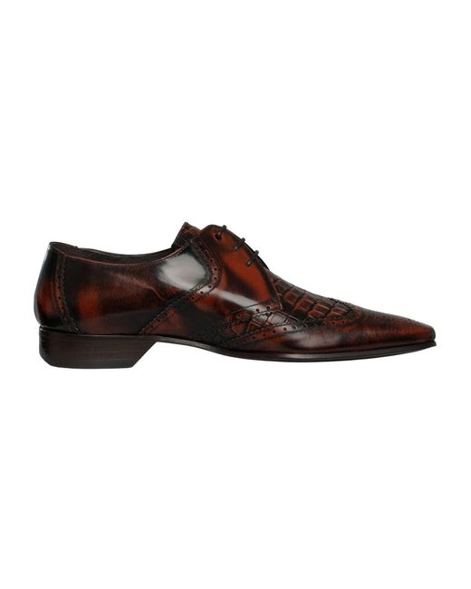 Jeffery West Brown Leather Derby Shoes for men