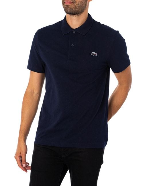Lacoste Blue Regular Fit Short Sleeve Polo Shirt for men