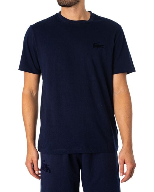 Lacoste Blue Lounge Chest Logo T-shirt for men
