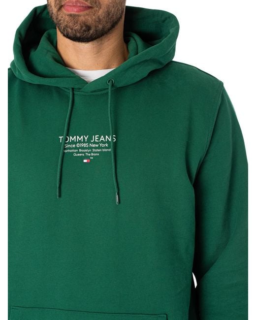 Tommy Hilfiger Green Regular Essential Graphic Pullover Hoodie for men