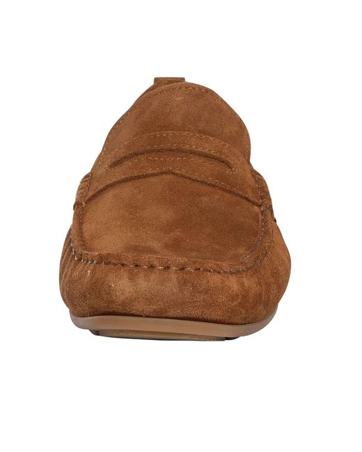 Tommy Hilfiger Brown Core Suede Driver Shoes for men