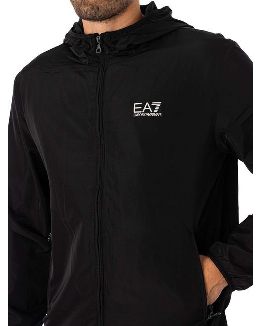 EA7 Black Logo Lightweight Jacket for men