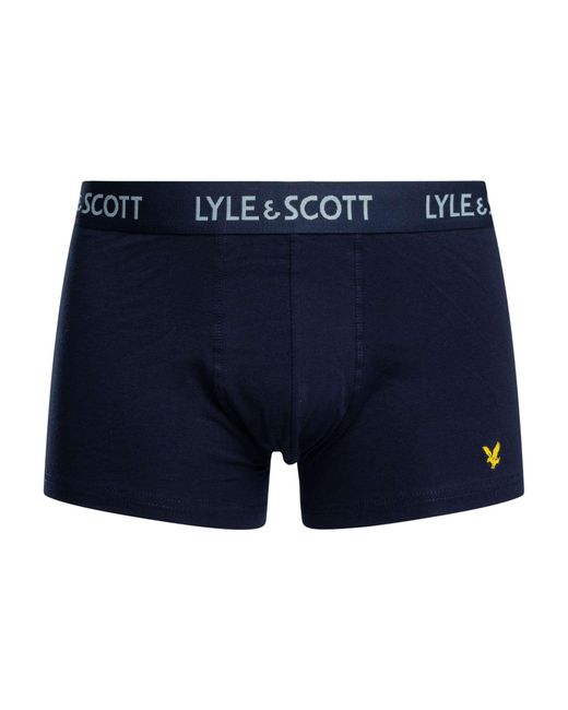 Lyle & Scott Blue 3 Pack Barclay Trunks for men