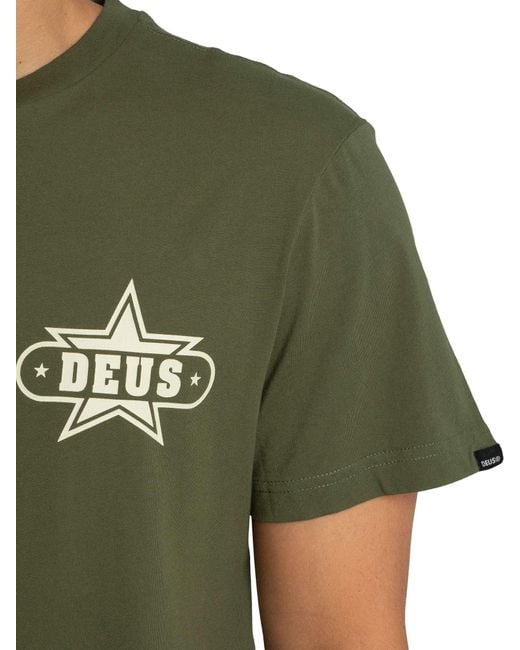 Deus Ex Machina Green Gumshoe Back Graphic T-shirt for men