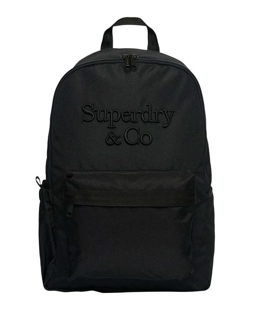 Superdry Black Company Logo Backpack for men