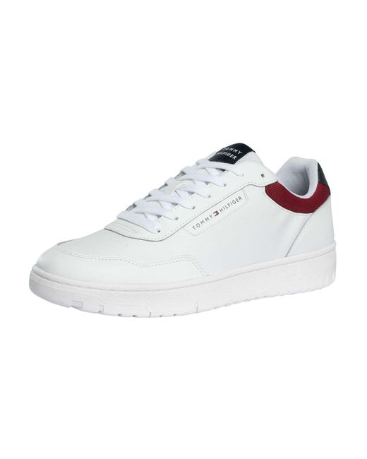 Tommy Hilfiger White Basket Core Leather Trainers for men