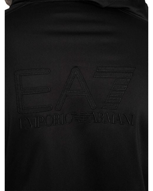EA7 Black Gym Zip Hoodie Tracksuit for men