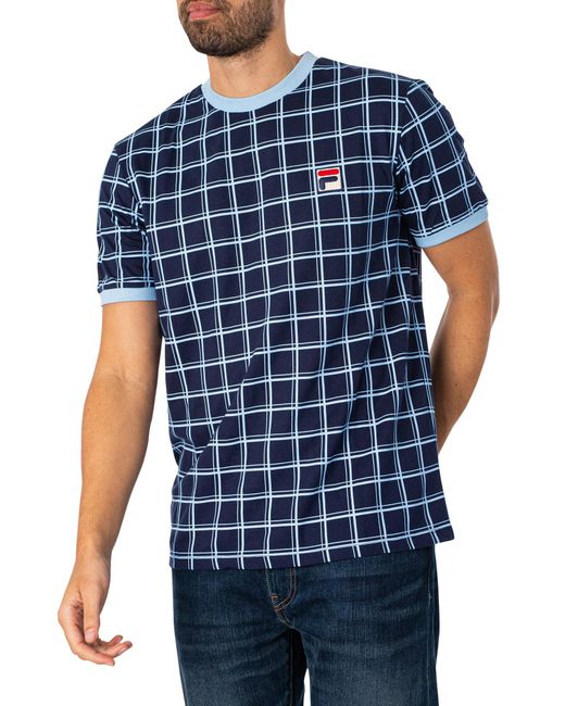 Fila Blue Freddie Check T-shirt for men