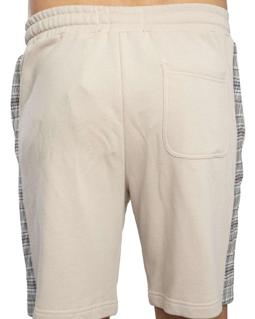 Lyle & Scott Natural Check Panelled Sweat Shorts for men