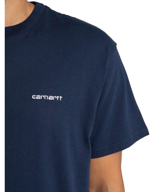 Carhartt Blue Script Embroidery T-shirt for men