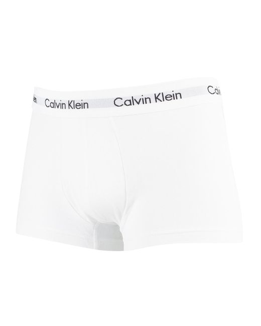 Calvin Klein White 3 Pack Low Rise Trunks for men