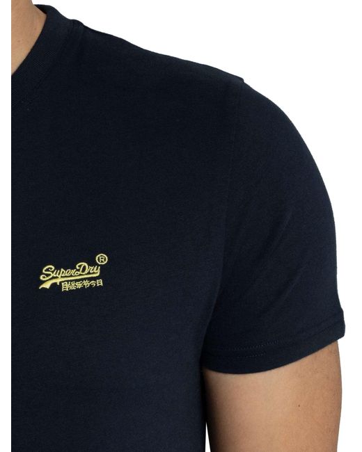 Superdry Blue Essential Logo Emb T-shirt for men