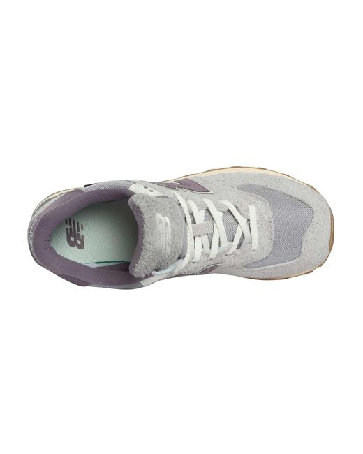 New Balance White 574 Suede Trainers for men