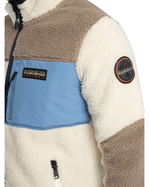 Napapijri Blue Yupik Fleece Jacket for men