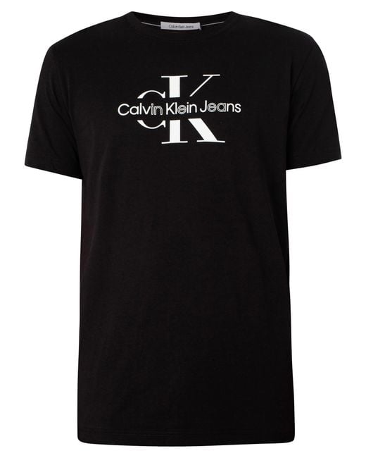 Calvin Klein Black Disrupted Outline T-shirt for men