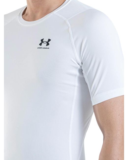 Under Armour White Armour Heatgear Compression Short-sleeve T-shirt for men