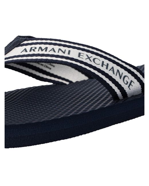 Armani Exchange Blue Woven Strap Sandals for men