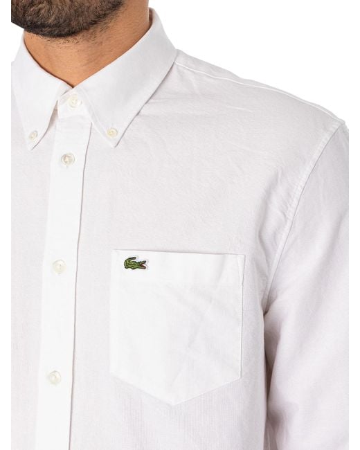 Lacoste White Chest Pocket Shirt for men