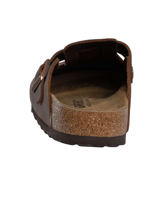 Birkenstock Brown Boston Leather Clogs for men