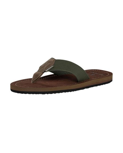 Barbour Brown Toeman Flip Flops for men