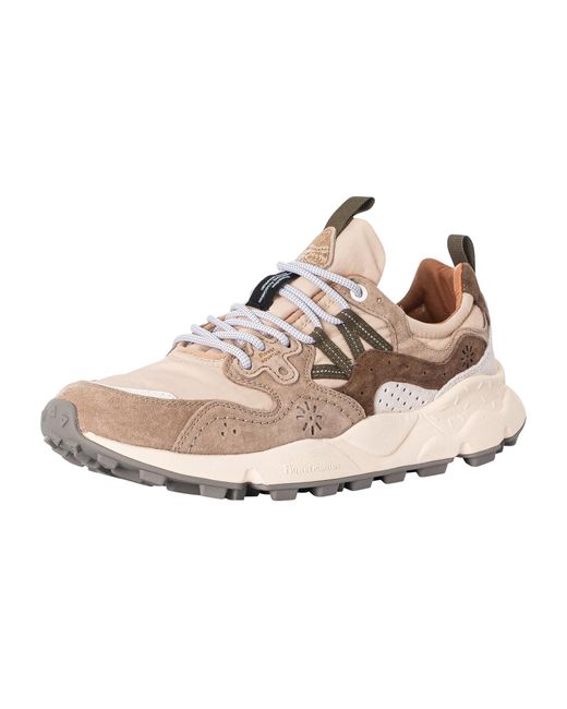 Flower Mountain Natural Yamano 3 Suede Trainers for men