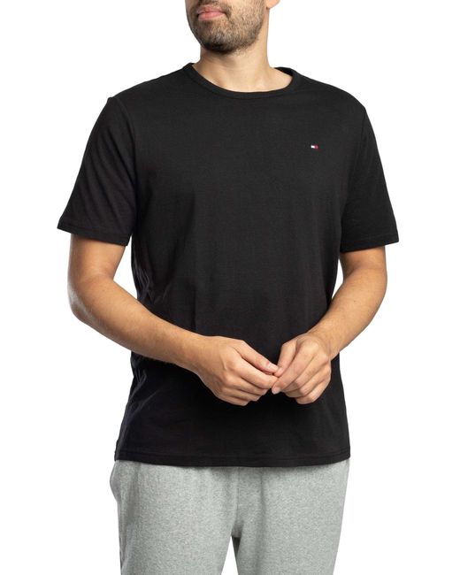 Tommy Hilfiger Black 3 Pack Signature Cotton Essentials Lounge T-shirts for men