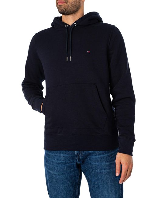 Tommy Hilfiger Blue Classic Flag Pullover Hoodie for men