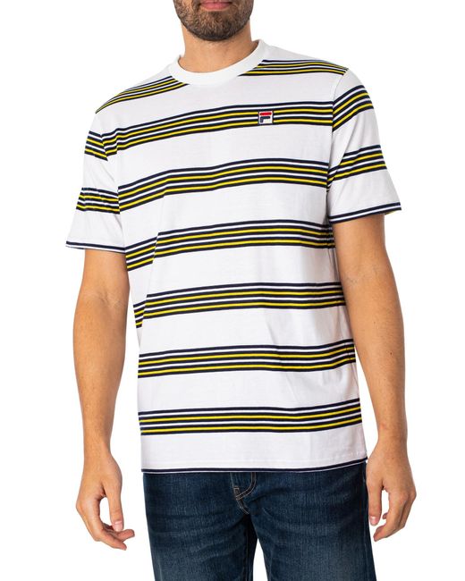 Fila White Ben Varn Dye Stripe T-shirt for men