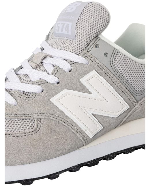 New Balance White 574 Suede Trainers for men