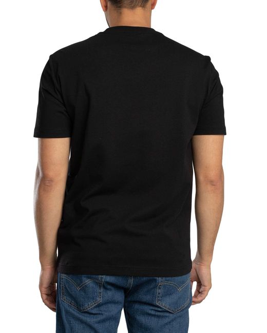 EA7 Black Regular Chest Box Logo T-shirt for men