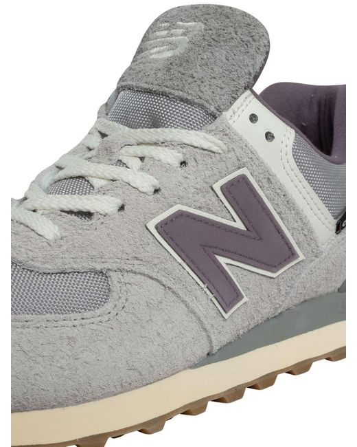 New Balance White 574 Suede Trainers for men