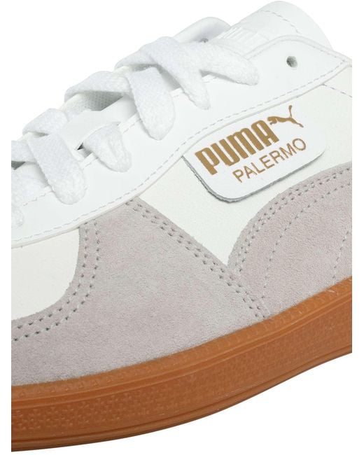 PUMA White Palermo Leather Trainers for men