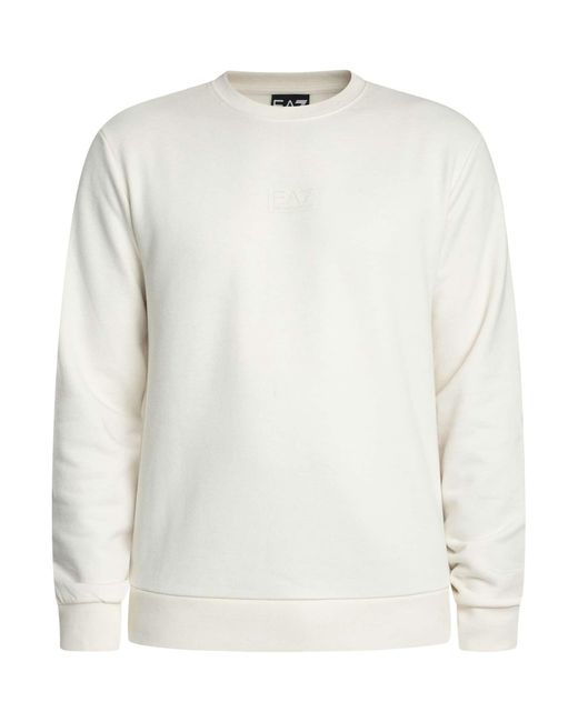 EA7 White Back Box Logo Sweatshirt for men
