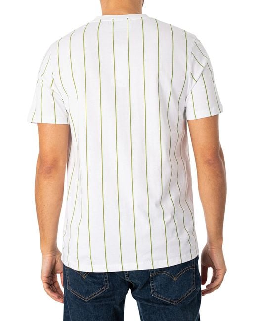 Fila White Lee Pin Striped T-shirt for men