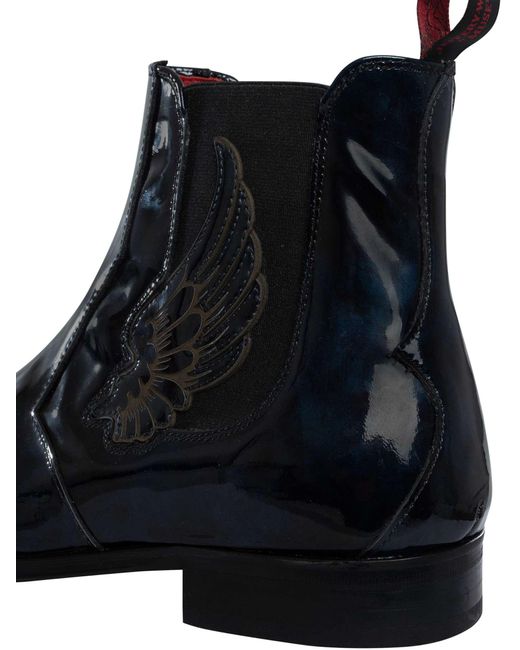 Jeffery West Blue Wings Leather Chelsea Boots for men