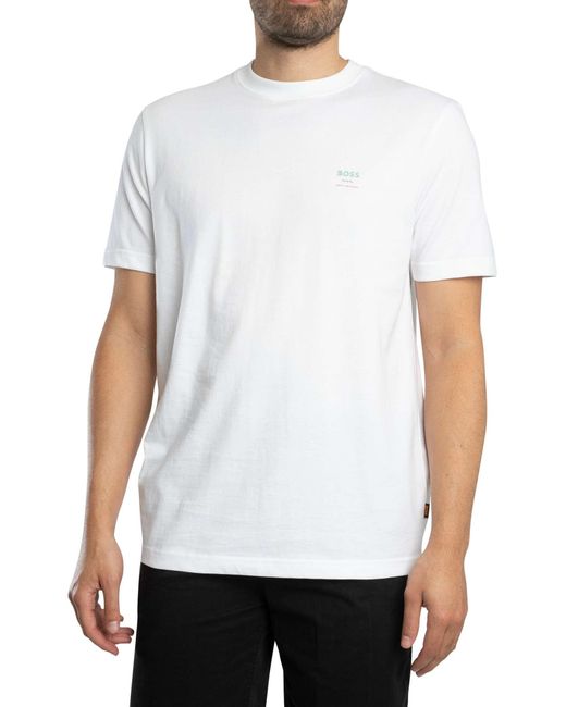 Boss White Te Groove Graphic T-shirt for men