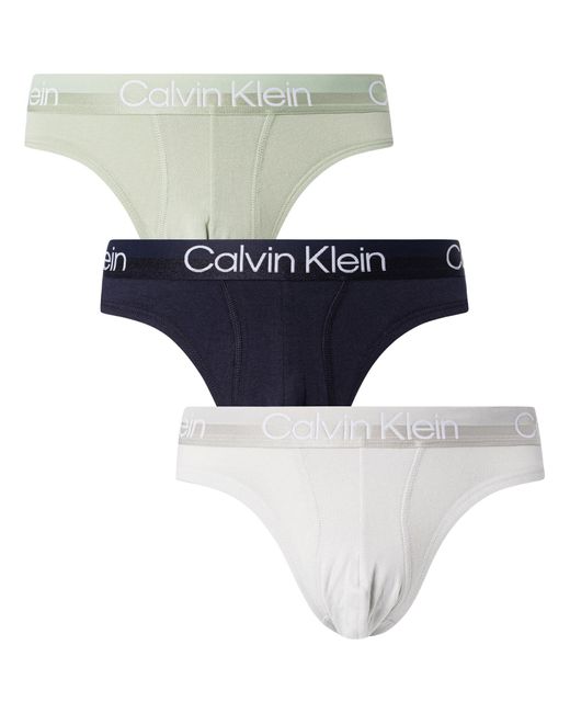 Calvin Klein Blue 3 Pack Modern Structure Hip Briefs for men