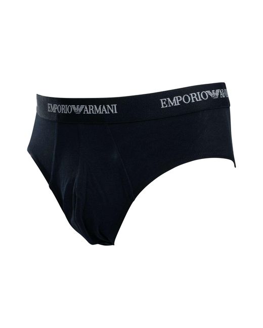 Emporio Armani Black 3 Pack Stretch Cotton Briefs for men