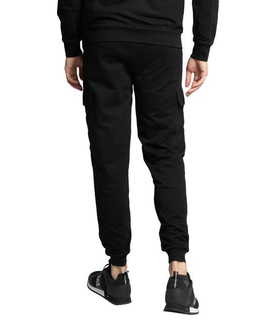 EA7 Black Logo Regular Joggers for men