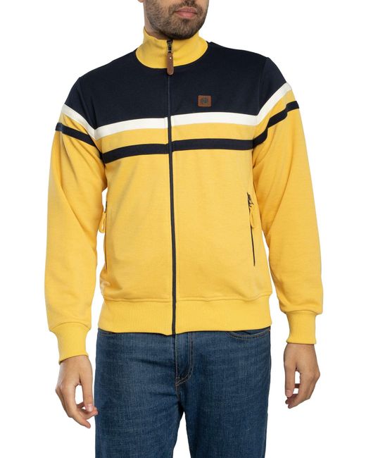 Trojan Blue Panel Stripe Track Jacket for men