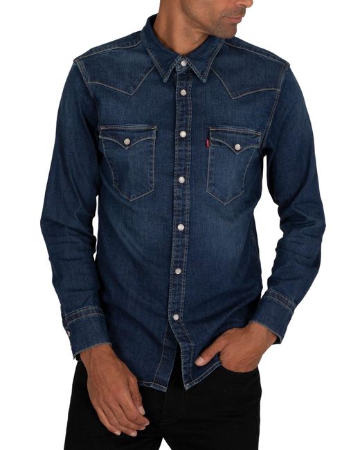 Levi's Blue Barstow Western Standard Shirt for men