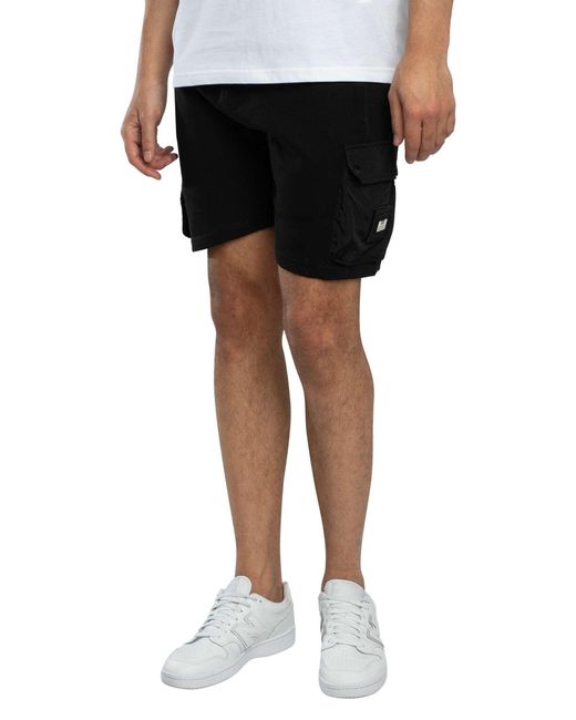 Weekend Offender Black Noreaster Cargo Shorts for men