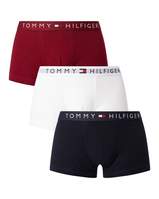 Tommy Hilfiger Red 3 Pack Original Trunks for men