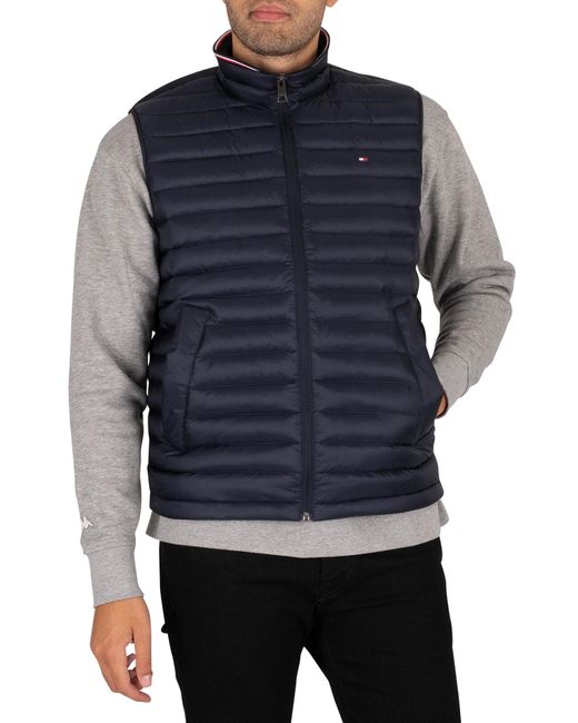 Tommy Hilfiger Core Packable Down Gilet in Blue for Men | Lyst