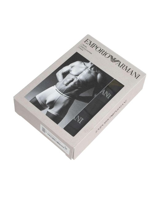 Emporio Armani Black 3 Pack Trunks for men