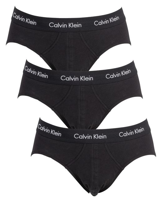 Calvin Klein Black 3 Pack Hip Briefs for men