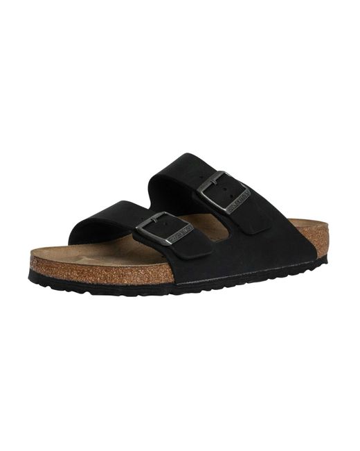 Birkenstock Black Arizona Natural Leather Oiled Sandals for men