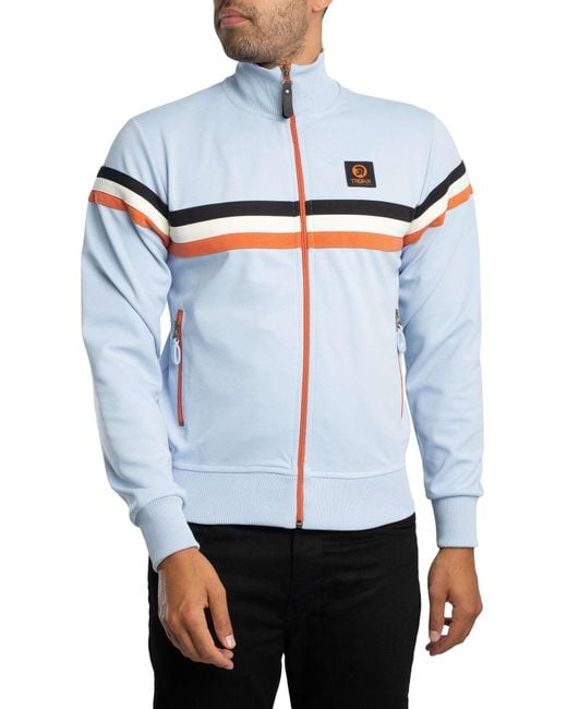 Trojan Blue Retro Stripe Track Jacket for men