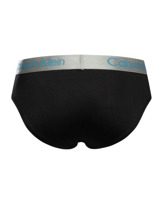 Calvin Klein Black 3 Pack Brushed Microfiber Hip Briefs for men