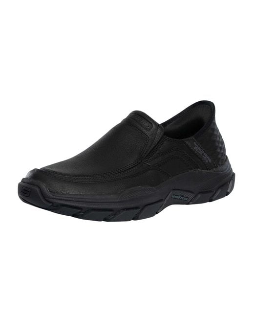 Skechers Black Slip-ins Elgin Respected Leather Trainers for men